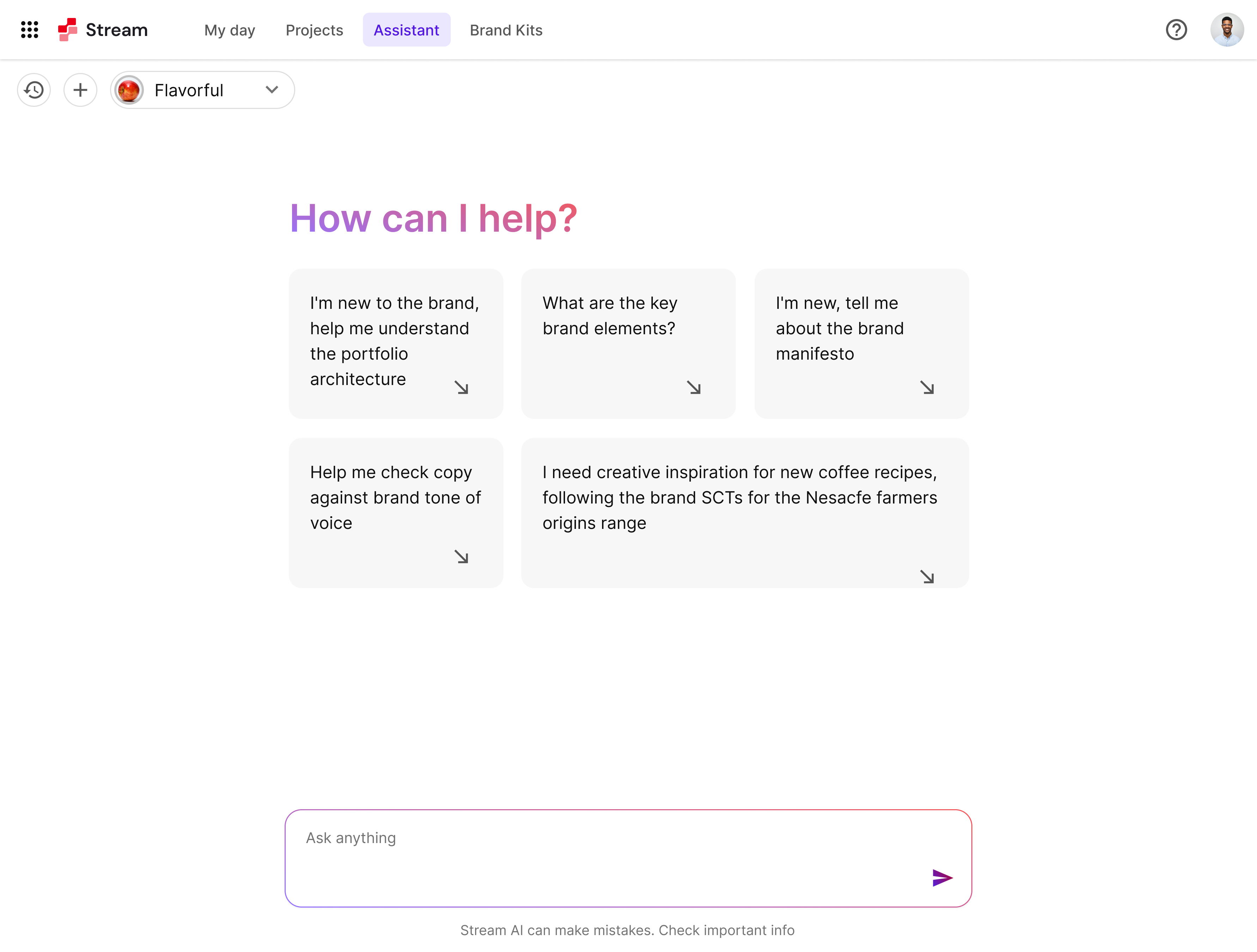 Sitecore Stream Assistant interface